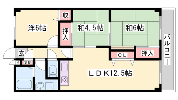 藤江駅 徒歩12分 4階の物件間取画像